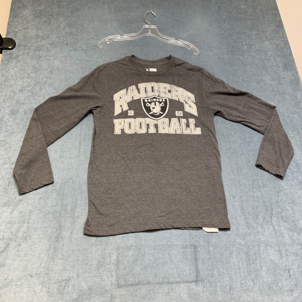 Las Vegas Raiders Shirt Mens Medium Gray NFL Team Apparel Football Crew Neck